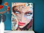 BB.Design - handgeschilderd schilderij vrouw - water, Nieuw, Ophalen of Verzenden, Schilderij, 50 tot 75 cm