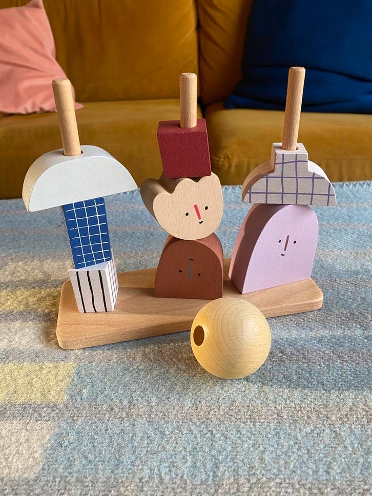 Ferm Living Kids houten stapelblokken, Kinderen en Baby's, Speelgoed | Houten speelgoed, Gebruikt, Ophalen of Verzenden