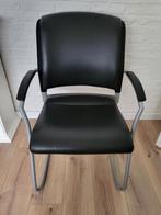 4 Leer Stoelen - Set, Gebruikt, Zwart, Ophalen of Verzenden, Metaal