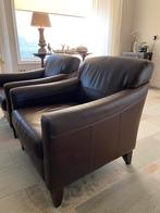 2 mooie bruin lederen fauteuils., Huis en Inrichting, Gebruikt, Eenpersoons, 75 tot 100 cm, Ophalen of Verzenden