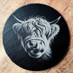 Leisteen Serveerplank - Schotse Hooglander Ø25cm, Huis en Inrichting, Ophalen of Verzenden, Nieuw