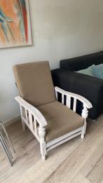 Antieke rookstoel met grijze bekleding, Ophalen, Zo goed als nieuw, Hout, Vintage