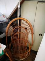 Vintage rotan hangstoel veer en frame, 60s, Rohé Noordwolde, Ophalen, Gebruikt, Bruin, Vintage