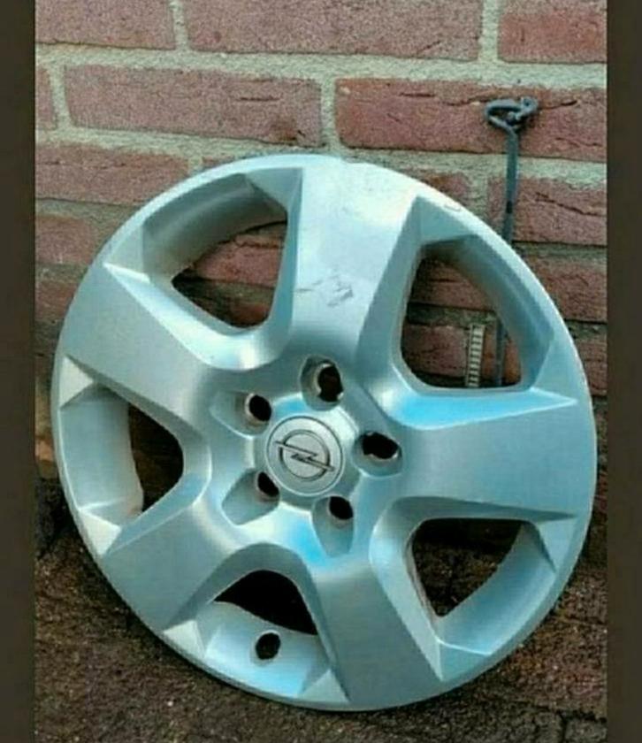 WIELDOP OPEL, Merk,embleem,grijs,kunststof,5 boutgaten, Auto diversen, Wieldoppen, Gebruikt, Ophalen of Verzenden