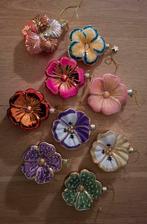 Vondels kerstornamenten bloemen 9 stuks!, Diversen, Kerst, Ophalen of Verzenden