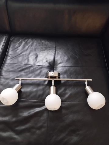 4 Design rvs plafondlampen+ led lampen.  beschikbaar voor biedingen