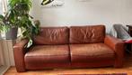 Faux Leather Brown Sofa, Ophalen, Kunststof, Gebruikt, Driepersoons