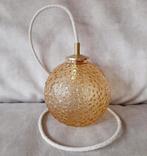 Vintage Amberkleurige Handlamp | bubble lamp, Gebruikt, Vintage, Ophalen of Verzenden, Glas