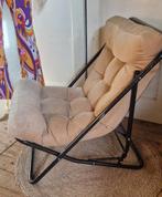 vintage stoel/inklapbaar/easy chair, Huis en Inrichting, Stoelen, Ophalen, Gebruikt, Bruin, Eén