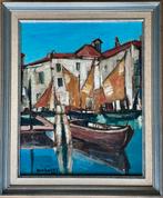 Ernest Kockaert - Schepen in de haven - expressionistisch, Antiek en Kunst, Ophalen of Verzenden