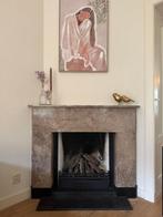 Marmeren schouw + gashaard, Huis en Inrichting, Ophalen, Gebruikt, Inbouwhaard, Gashaard