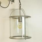 Ronde hanglamp. Metalen frame met glas., Huis en Inrichting, Lampen | Hanglampen, Minder dan 50 cm, Zo goed als nieuw, Ophalen