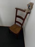Houten stoel met rieten zitting, Huis en Inrichting, Stoelen, Ophalen, Gebruikt, Bruin, Eén