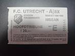 FC Utrecht - Ajax Ticket 1984-1985, Ophalen of Verzenden, Nieuw, F.C. Utrecht, Spelerskaart