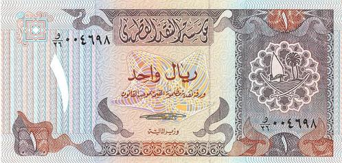 Qatar 1 Riyal 1985 Unc, Banknote24, Postzegels en Munten, Bankbiljetten | Afrika, Los biljet, Overige landen, Ophalen of Verzenden