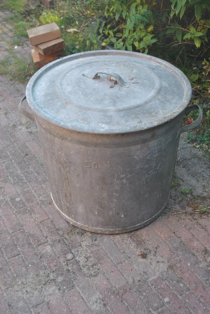 Zinken ton met deksel, Antiek en Kunst, Curiosa en Brocante, Ophalen