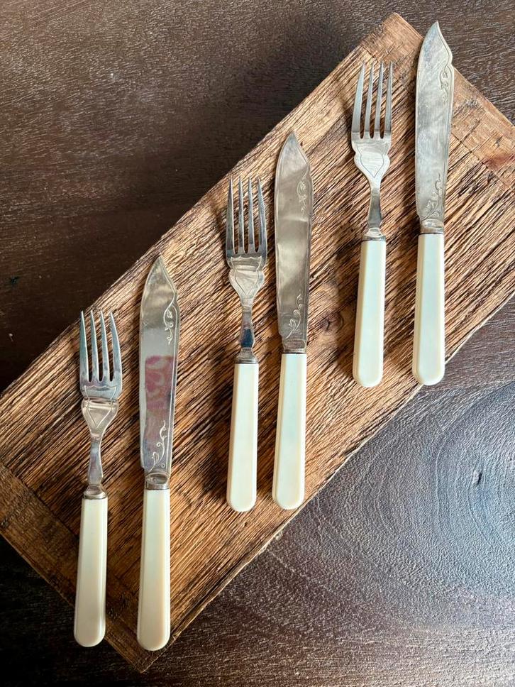 Vintage - Antiek bestekset voor 6 personen | set van 12, Antiek en Kunst, Antiek | Bestek, Ophalen of Verzenden
