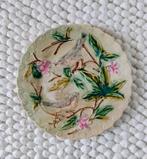 Prachtig! Antiek Bord Majolica Barbotine vogels, Ophalen of Verzenden