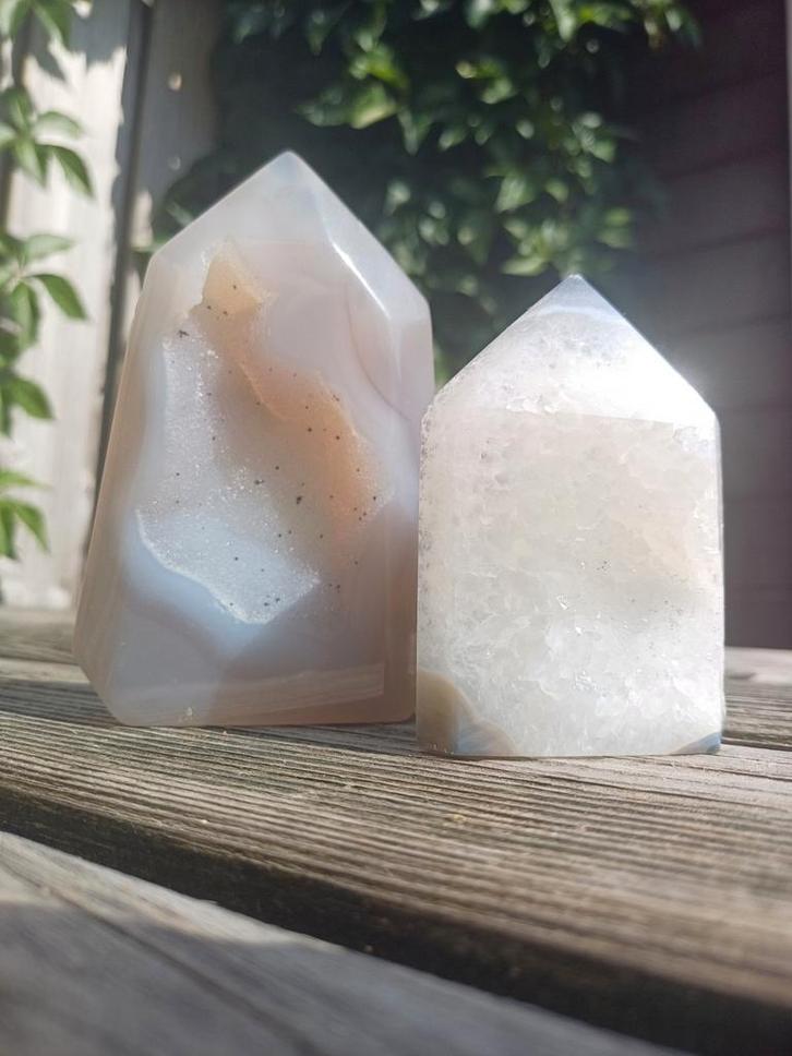 Agaat Torens Set met Druzy *verzending nog 2 dagen voor 0.99, Huis en Inrichting, Woonaccessoires | Kandelaars en Kaarsen, Gebruikt