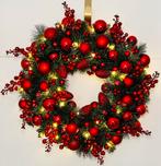 Prachtige rustieke rode kerstkrans. (50cm), Ophalen of Verzenden, Nieuw