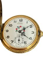 Zwitsers zakhorloge met herten (?) en bloemen. D 47 mm., Overige merken, Overige materialen, Zakhorloge, Verzenden