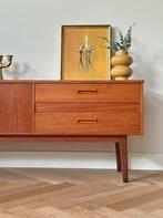 Vintage dressoir lowboard teak hout jeren 50/60, Ophalen, Gebruikt, Met deur(en), 150 tot 200 cm