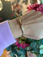 Geel gouden slaven armband met 3 briljanten, Sieraden, Tassen en Uiterlijk, Armbanden, Ophalen of Verzenden, Zo goed als nieuw