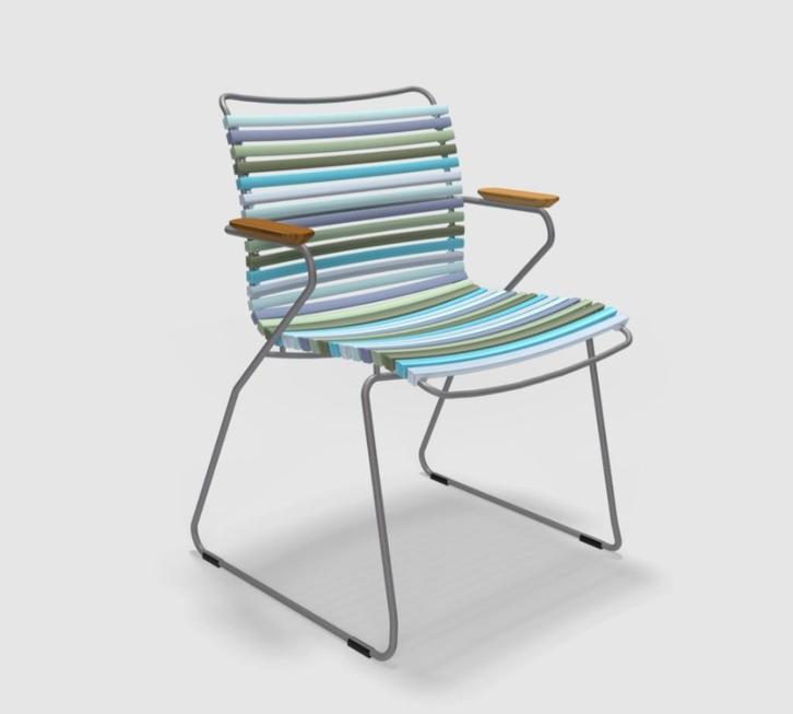 Houe click tuinstoel met armleuning Deens design KORTING!, Tuin en Terras, Tuinstoelen, Nieuw, Kunststof, Stapelbaar, Ophalen