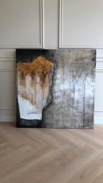 Abstract Schilderij 100x100 cm - Origineel Kunstwerk Gold Ac, Antiek en Kunst, Ophalen of Verzenden