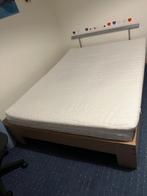 Tweepersoonsbed, Huis en Inrichting, Slaapkamer | Bedden, Ophalen, Gebruikt, Bruin, Tweepersoons