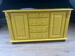 Gele buffetkast met lades en deuren, Ophalen, Gebruikt, 100 tot 150 cm, Met lade(s)