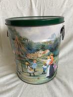 Vintage blikken emmer prullenbak schildering kermis bertels, Verzamelen, Ophalen of Verzenden, Gebruikt, Overige, Overige merken