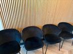 6x BePureHome “Admit” eetkamerstoelen in zwart velvet, Ophalen, Gebruikt, Zwart, Stof