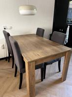JYSK eettafel VEDDE 90x160 met 4 IKEA BERGMUND stoelen, Ophalen, Overige materialen, Gebruikt, 50 tot 100 cm