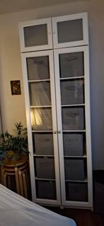 2 Ikea Billy kasten wit, Overige materialen, Minder dan 50 cm, Met deur(en), 200 cm of meer
