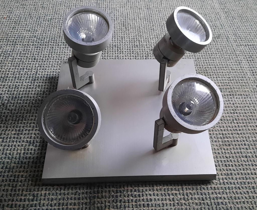 Plafondlamp, Ophalen of Verzenden, Gebruikt, Metaal of Aluminium, Halogeen