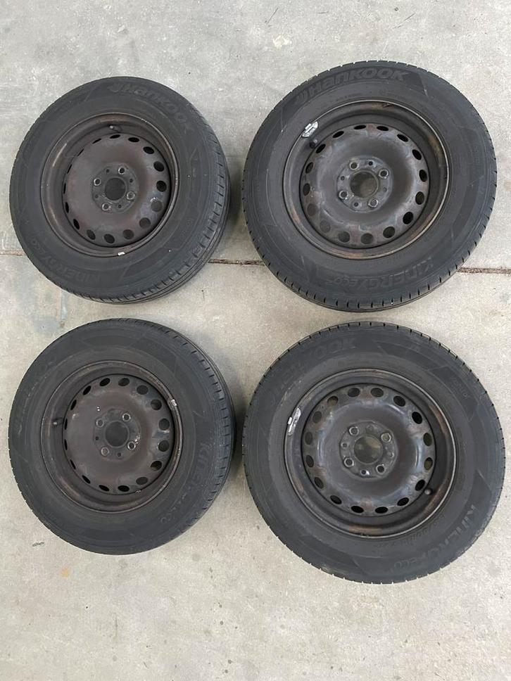Hankook 155/80 R13 banden met velgen Fiat Panda 4x98, Auto-onderdelen, Banden en Velgen, Banden en Velgen, Zomerbanden, 13 inch