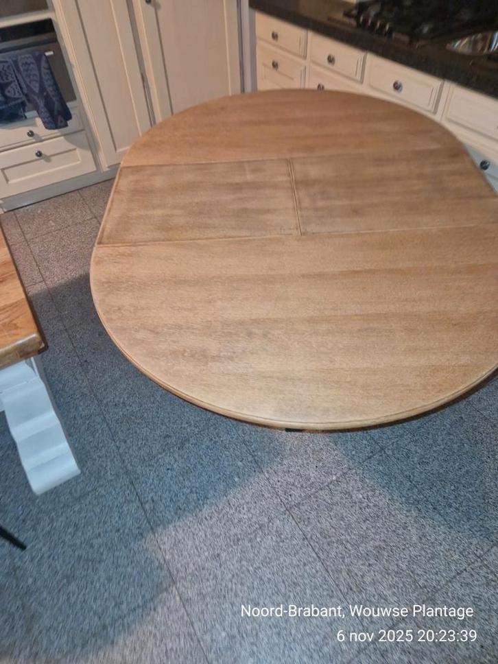 Eettafel uitschuifbaar, Huis en Inrichting, Tafels | Eettafels, 100 tot 150 cm, Rond, Ophalen