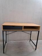 Bureau met houten blad en stalen poten, Huis en Inrichting, Bureaus, Ophalen, Zo goed als nieuw, Bureau