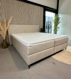 VELVET BOXSPRING 180 200 BED 160x200 BED 180x200 BEIGE BED, Beige, Ophalen of Verzenden, BEIGE VELVET, 180 cm