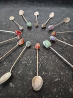 Vintage theelepels met edelstenen, Antiek en Kunst, Antiek | Bestek, Ophalen of Verzenden