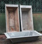 Oude Brocante Zinken Teil Bad Trog of Vijver, Gebruikt, G, G, G