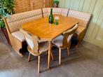 Duitse eethoek retro oostenrijks zithoek jaren 70/80 hoekset, Huis en Inrichting, Complete eetkamers, Ophalen, Gebruikt, Oostenrijkse hoekbank klepbank uittrektafek tirol apresski