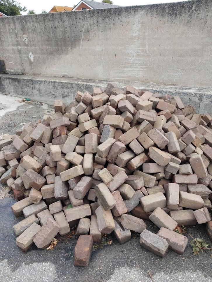 Mooi oud-gebakken keiformaat klinkers., Tuin en Terras, Tegels en Klinkers, Zo goed als nieuw, Klinkers, Natuursteen, 10 m² of meer