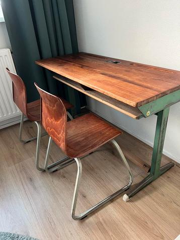 Retro schoolbankje bureau