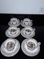 6 Oude engelse barok trio.s met barok dame&heer, Antiek en Kunst, Antiek | Servies los, Verzenden