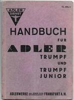 Adler Trumph Adler Junior Handbuch handboek auto, Ophalen of Verzenden