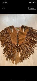 Poncho vest western leren top vintage one size, Ophalen of Verzenden, Zo goed als nieuw, Maat 38/40 (M), Bruin