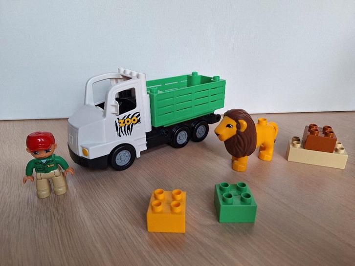 * Duplo: 6172 dierentuin vrachtwagen met leeuw *, Kinderen en Baby's, Speelgoed | Duplo en Lego, Zo goed als nieuw, Duplo, Complete set