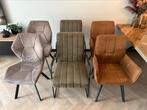 Eetkamerstoelen – Set van 6 | Suèdestof & Industriële Look, Ophalen of Verzenden, Zo goed als nieuw, Overige kleuren, Vijf, Zes of meer stoelen